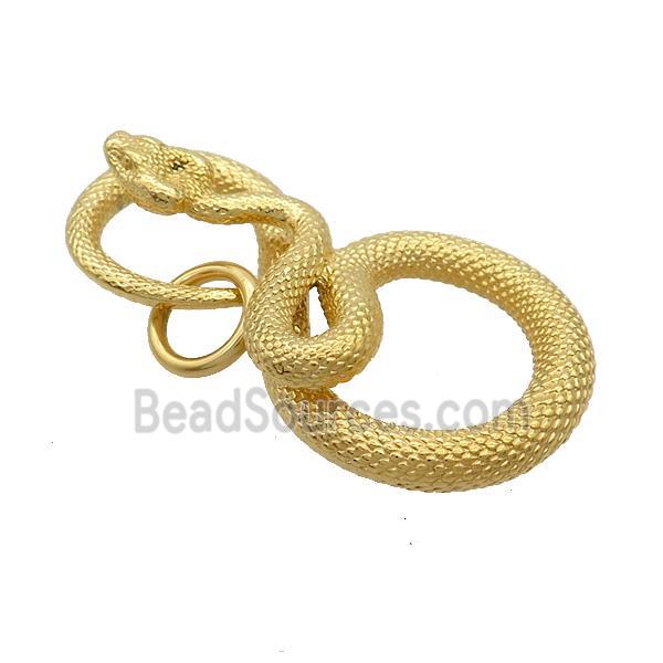 Stainless Steel Snake Charms Pendant Gold Plated