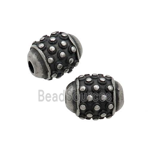 Stainless Steel Barrel Beads Antique Silver