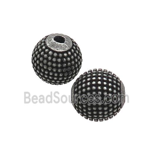 Stainless Steel Round Beads Antique Black