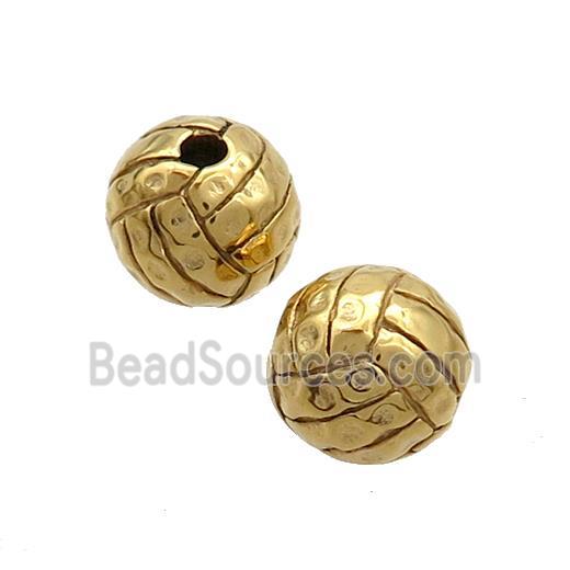 Stainless Steel Round Beads Gold Plated