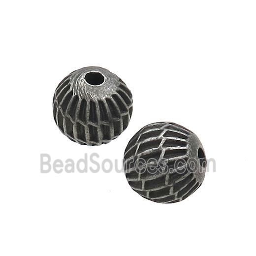 Stainless Steel Round Beads Antique Black