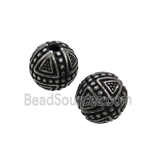 Stainless Steel Round Beads Antique Black