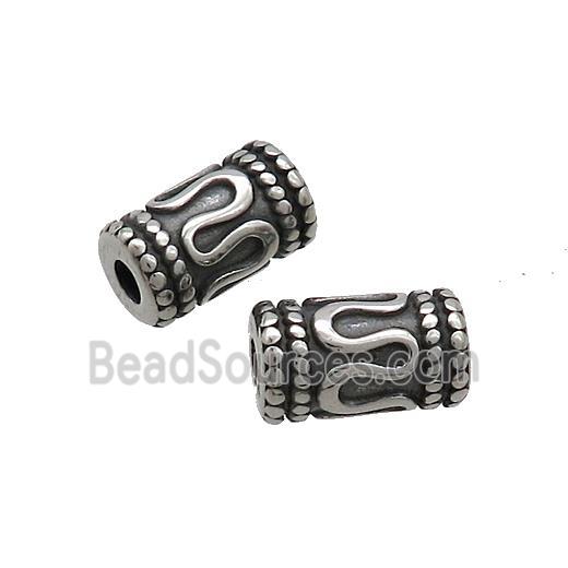 Stainless Steel Tube Beads Antique Silver