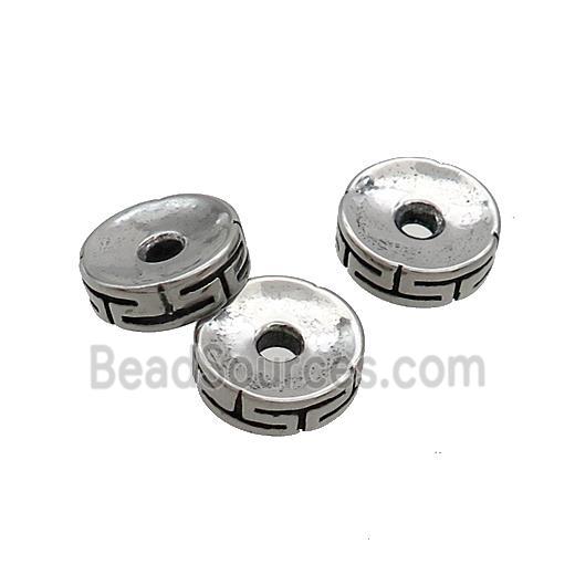 Stainless Steel Heishi Beads Large Hole Antique Silver