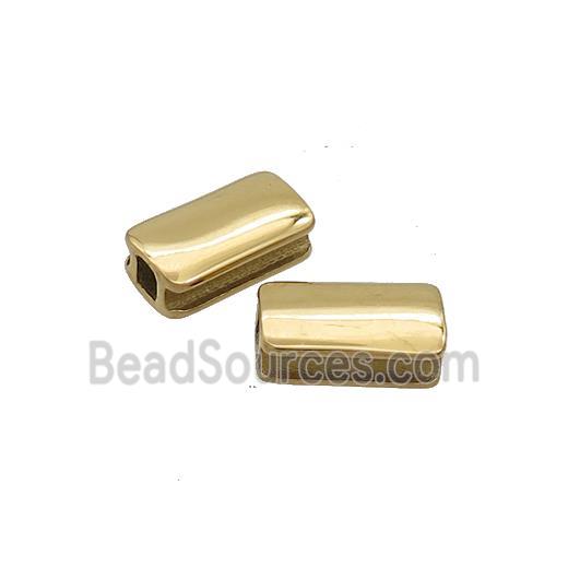 Stainless Steel Tube Beads Large Hole Gold Plated