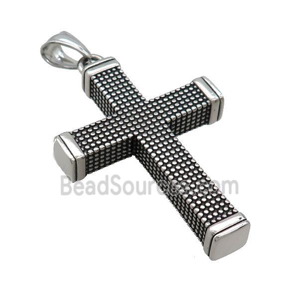 Stainless Steel Cross Pendant Antique Silver