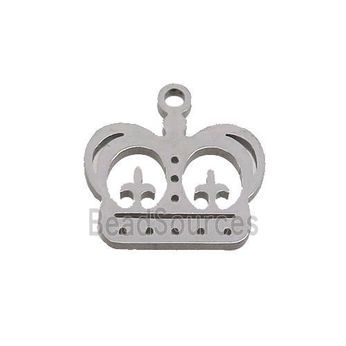 Raw Stainless Steel Crown Charms Pendant