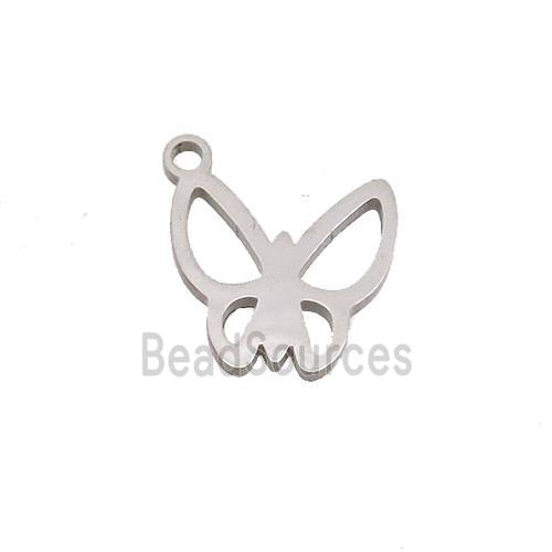 Raw Stainless Steel Butterfly Pendant