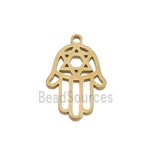 Stainless Steel Hamsahand Charm Pendant Gold Plated