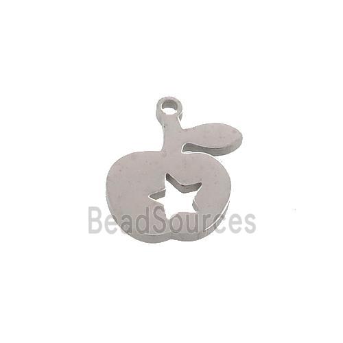 Raw Stainless Steel Apple Charms Pendant