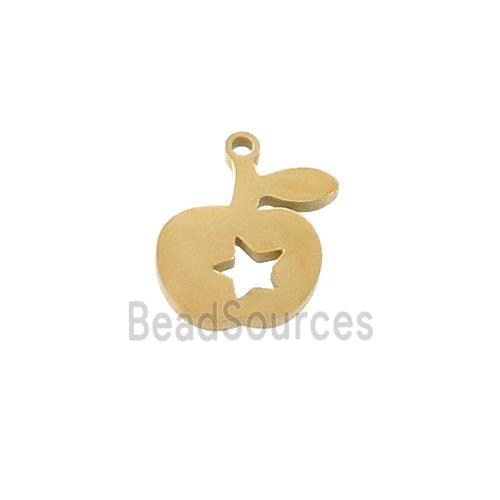 Stainless Steel Apple Charms Pendant Gold Plated