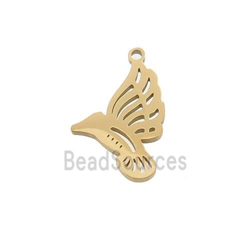 Stainless Steel Birds Charm Pendant Gold Plated