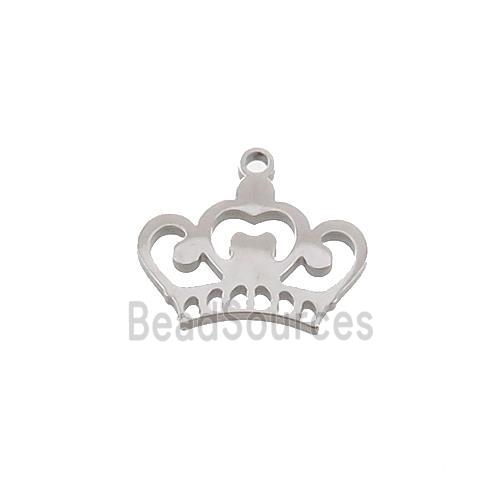 Raw Stainless Steel Crown Charms Pendant