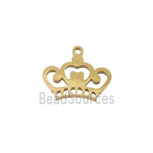 Stainless Steel Crown Charms Pendant Gold Plated