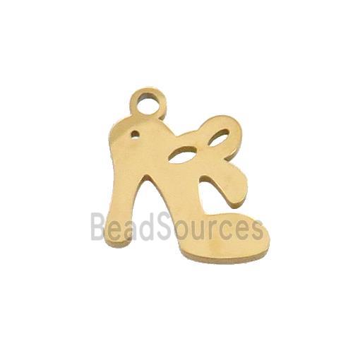 Stainless Steel High-Heel Shoes Charms Pendant Gold Plated