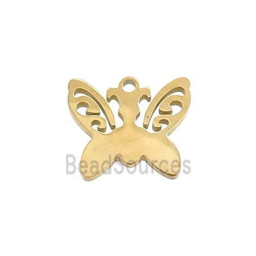 Stainless Steel Butterfly Pendant Gold Plated