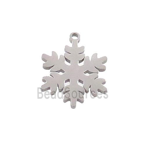 Raw Stainless Steel Snowflake Charms Pendant