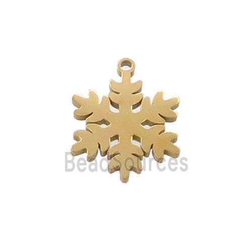 Stainless Steel Snowflake Charms Pendant Gold Plated