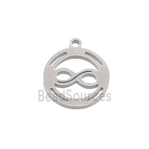 Raw Stainless Steel Infinity Charms Pendant Circle