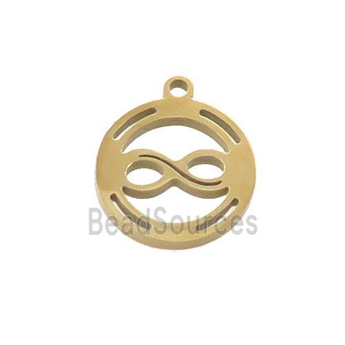 Stainless Steel Infinity Charms Pendant Circle Gold Plated