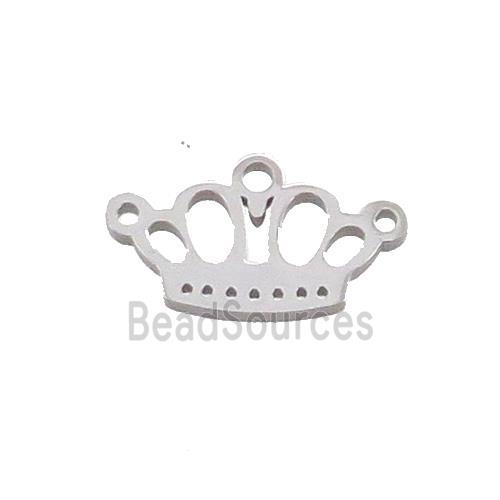 Raw Stainless Steel Crown Charms Pendant 2loops