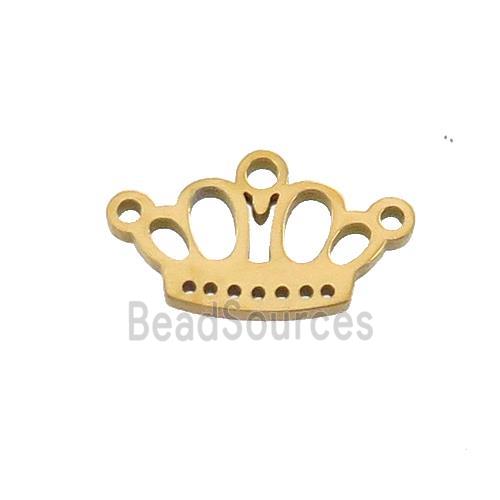 Stainless Steel Crown Charms Pendant 2loops Gold Plated