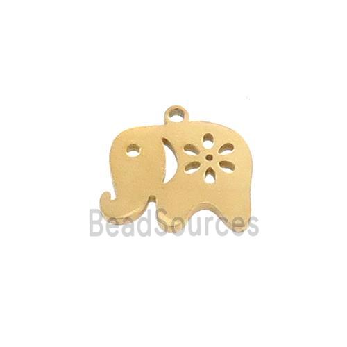 Stainless Steel Elephant Charms Pendant Gold Plated