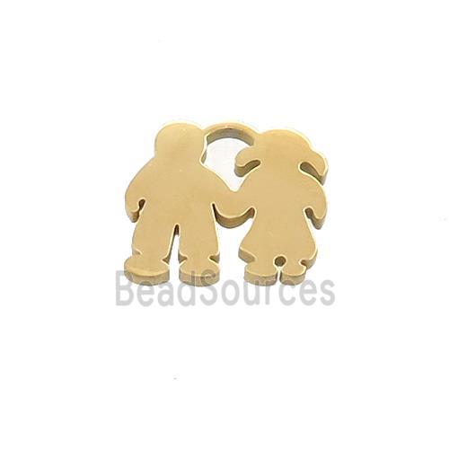 Stainless Steel Couple Pendant Gold Plated