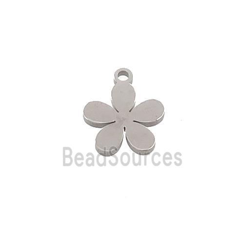 Raw Stainless Steel Flower Pendant