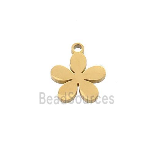 Stainless Steel Flower Pendant Gold Plated