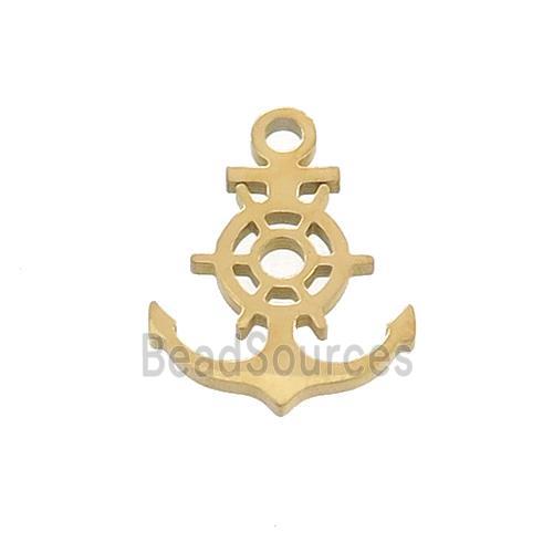 Stainless Steel Anchor Charms Pendant Gold Plated