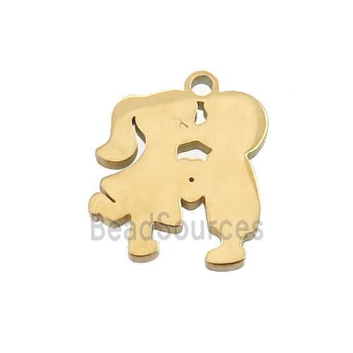 Stainless Steel Couple Charms Pendant Gold Plated