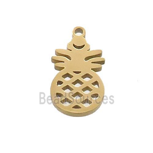 Stainless Steel Pineapple Charms Pendant Gold Plated