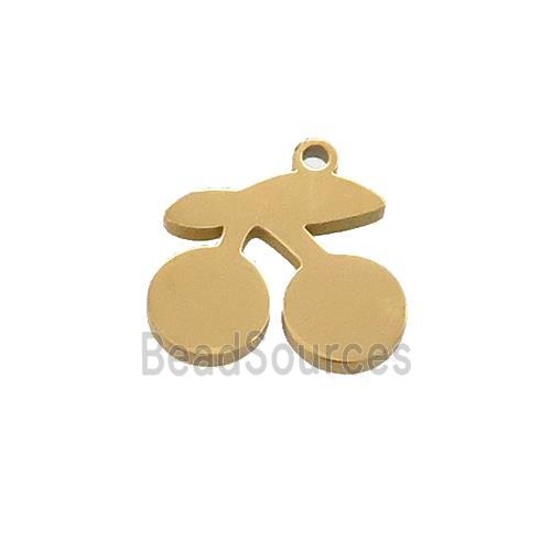 Stainless Steel Cherry Charms Pendant Gold Plated