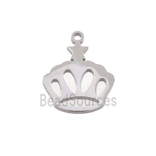 Raw Stainless Steel Crown Charms Pendant