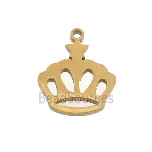 Stainless Steel Crown Charms Pendant Gold Plated