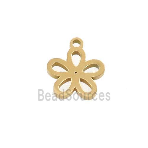 Stainless Steel Flower Pendant Gold Plated