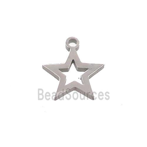 Raw Stainless Steel Star Charms Pendant