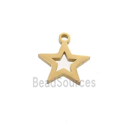 Stainless Steel Star Charms Pendant Gold Plated