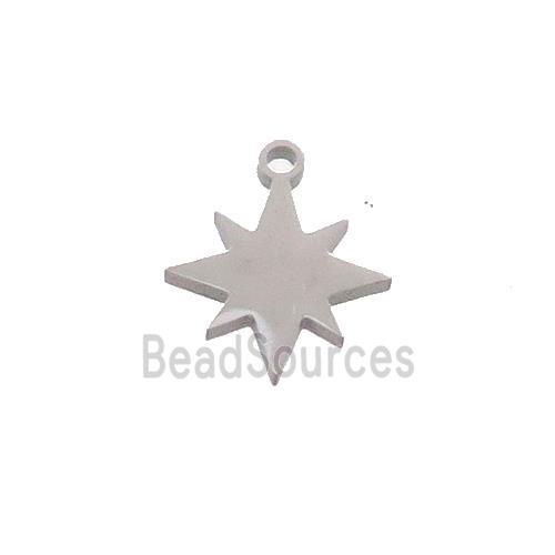 Raw Stainless Steel Northstar Charms Pendant