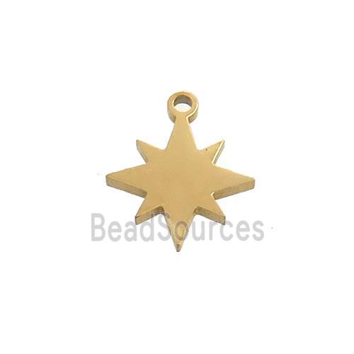 Stainless Steel Northstar Charms Pendant Gold Plated