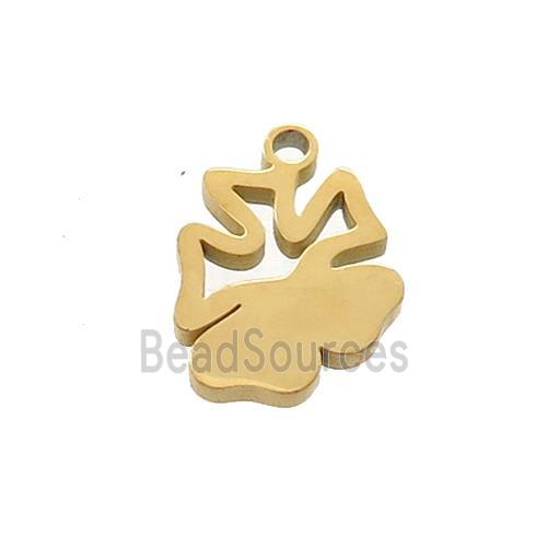 Stainless Steel Flower Pendant Gold Plated