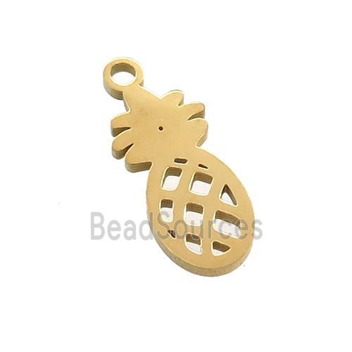 Stainless Steel Pineapple Charms Pendant Gold Plated