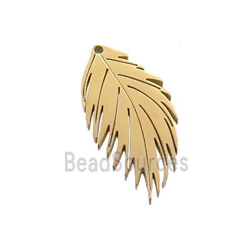 Stainless Steel Feather Charms Pendant Gold Plated