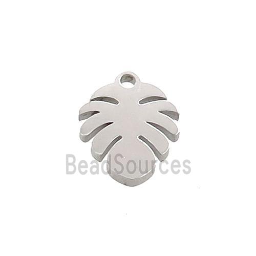 Raw Stainless Steel Monstera Plants Leaf Charms Pendant