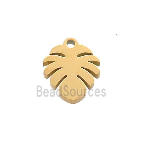 Stainless Steel Monstera Plants Leaf Charms Pendant Gold Plated