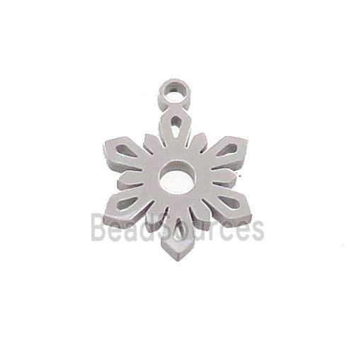 Raw Stainless Steel Snowflake Charms Pendant