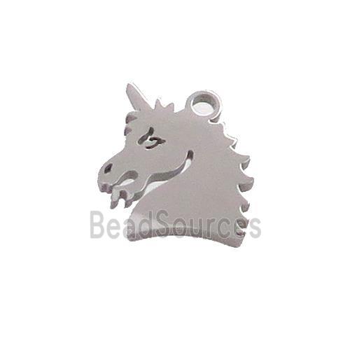 Raw Stainless Steel HorseHead Charms Pendant