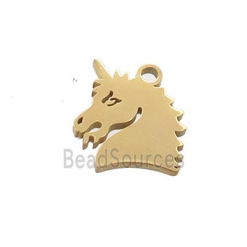 StainlesStainless Steel HorseHead Charms Pendant Gold Plated