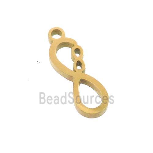 Stainless Steel Infinity Charms Pendant Gold Plated